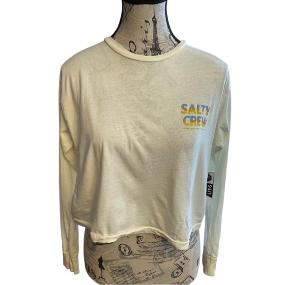 Salty Crew Tops - Salty Crew Women's White Long Sleeve Crop Top